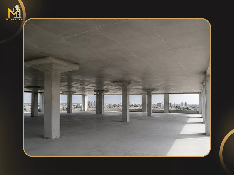 انواع دال بتنی: 1. دال تخت (Flat Slab)