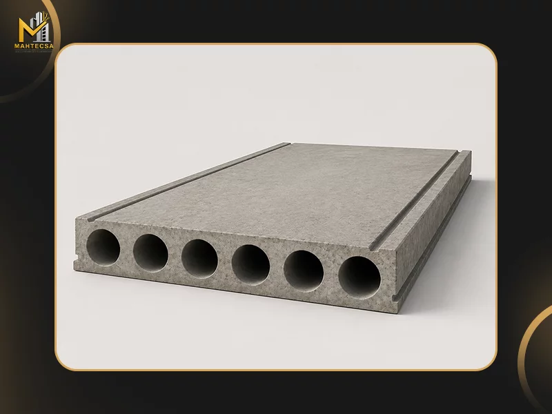 انواع دال بتنی: 5. دال مجوف (Hollow Slab)