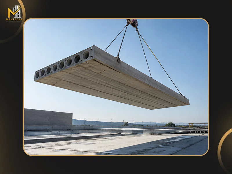 انواع دال بتنی: 6 . دال پیش‌تنیده (Prestressed Slab)