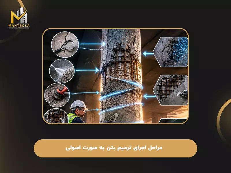 مراحل اجرای ترمیم بتن به صورت اصولی