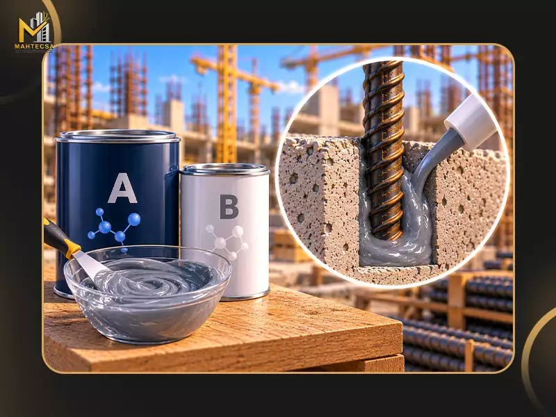 انواع چسب کاشت میلگرد بر اساس ترکیبات: 1. چسب اپوکسی