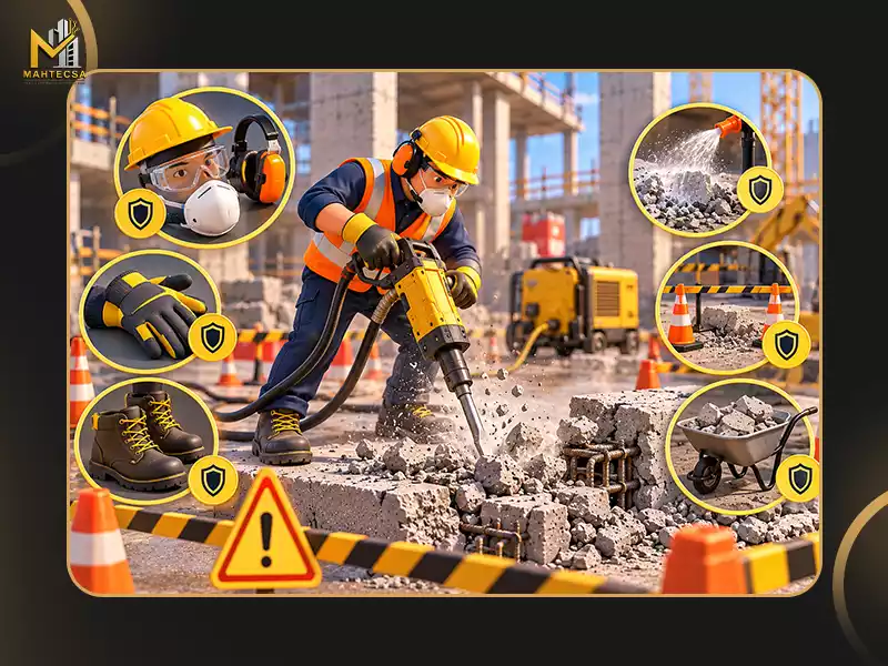 نکات ایمنی در اجرای انواع روش‌ تخریب بتن